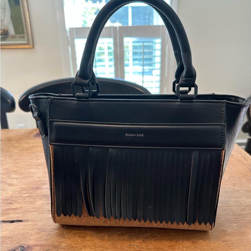 Pixie Mood Black Fringe Women's Purse